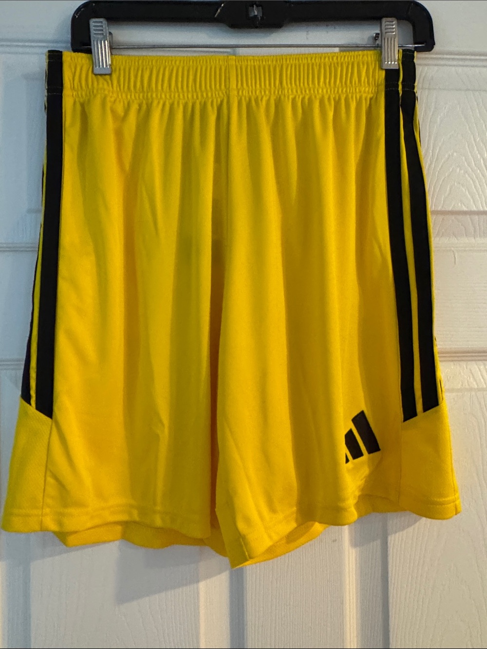 adidas Tiro 26 Yellow League Shorts with Black Stripes size Medium NWT